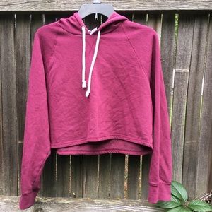 Cropped purple medium fuzzy hoodie